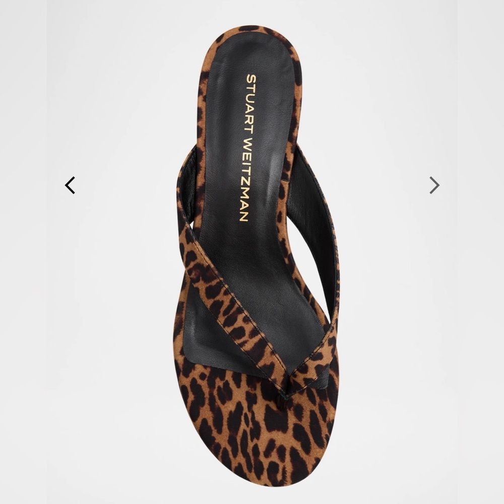 Stuart Weitzman Rio Sleek Leopard Kitten-Heel Sandals - size 8.5B - Picture 10 of 11